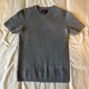 Saks Fifth Avenue short sleeve, grey sweater. Never worn